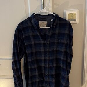 Weatherproof Navy Plaid Casual Shirt